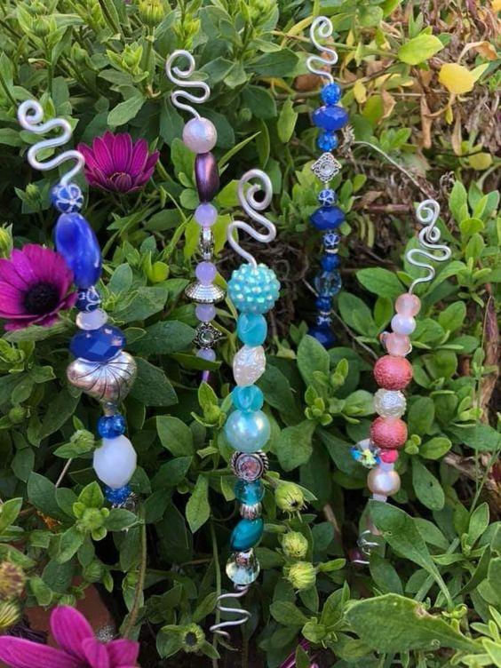 Beaded Garden Stakes